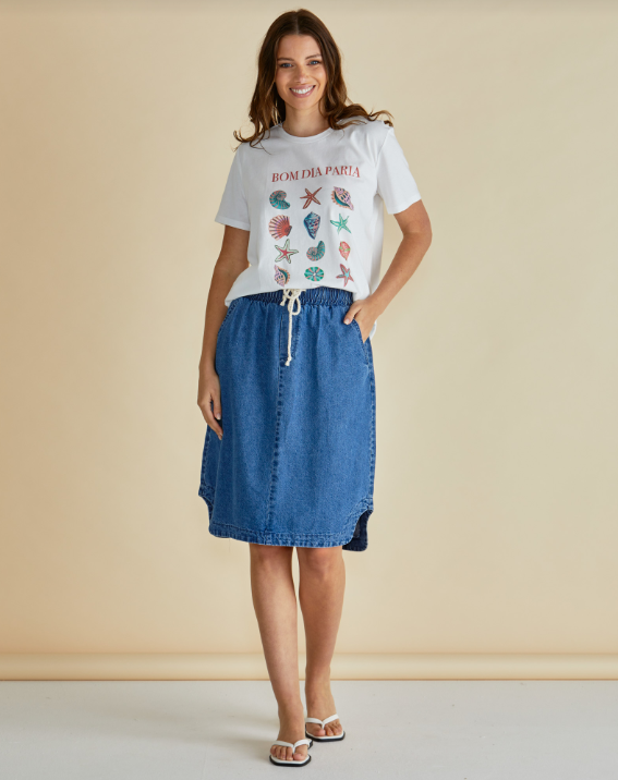 Dara Denim Skirt | Vintage Blue