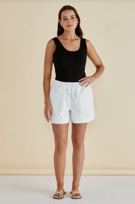 Emma Scoop Tank | Black