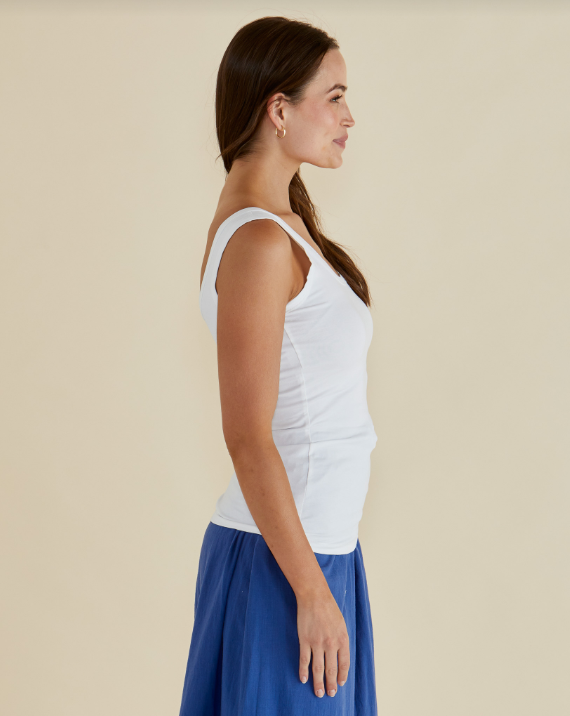 Emma Scoop Tank | White