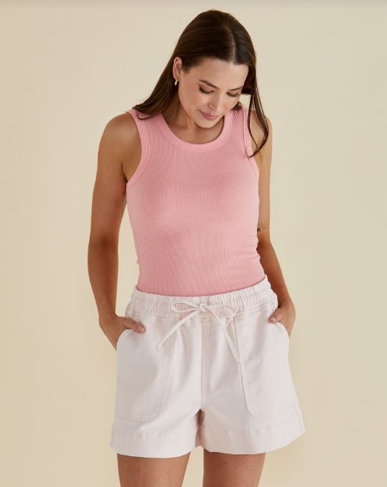 Francis Rib Tank | Peach