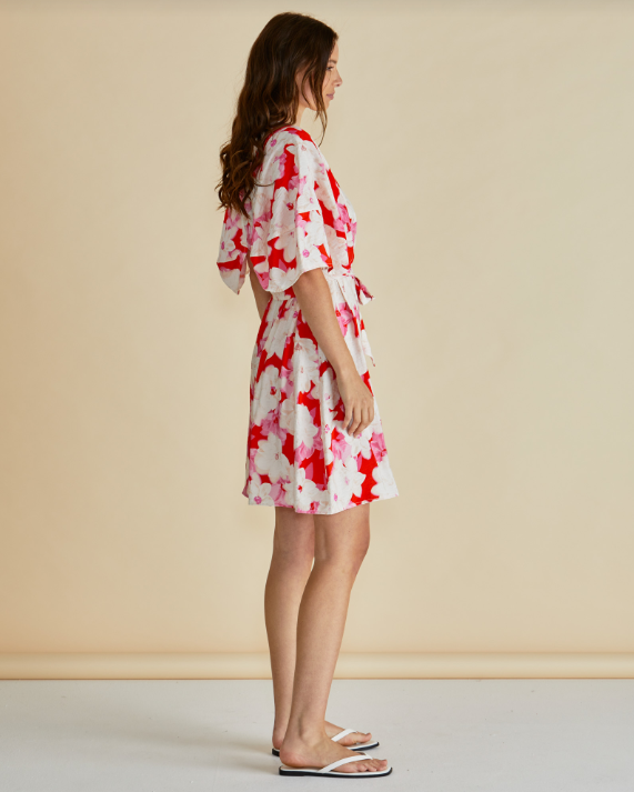 Gwenda Dress | Red Floral Print