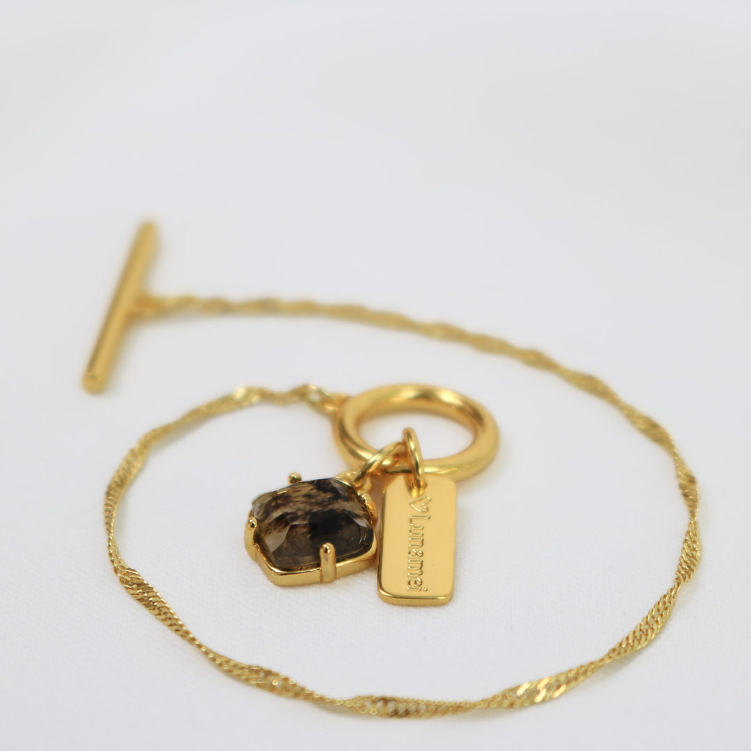 Healing Bracelet | Gold with Herkimer Quartz