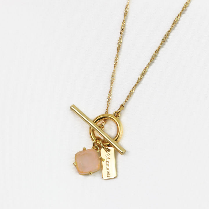 Pure Necklace | Gold with Rose Quartz