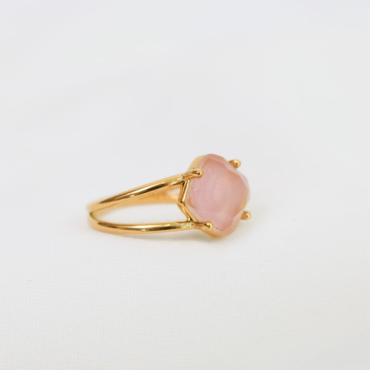 Calming Ring | Gold with Rose Quartz