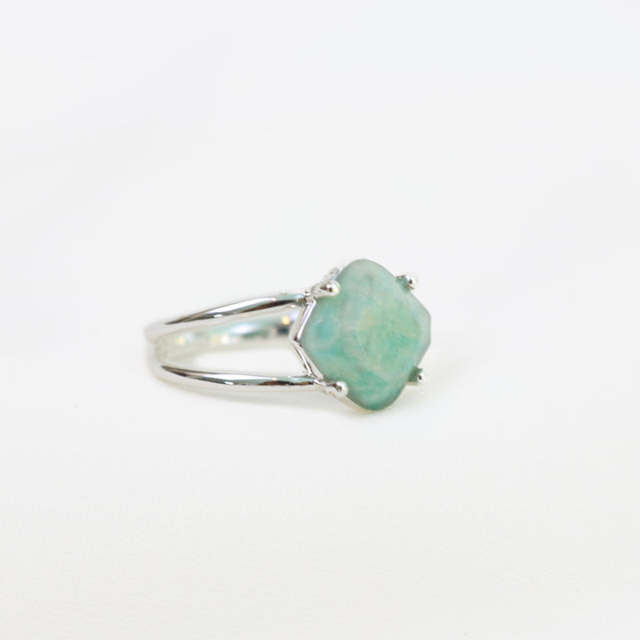 Calming Ring | Silver with Green Line Jasper