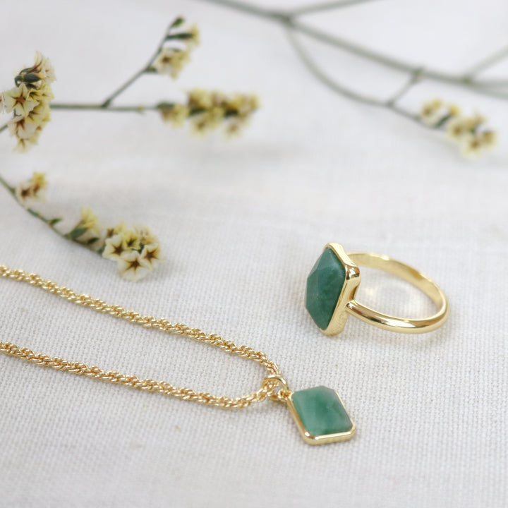 Jade Ring | Gold with African Jade
