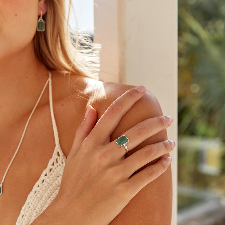 Jade Ring | Sterling Silver with African Jade