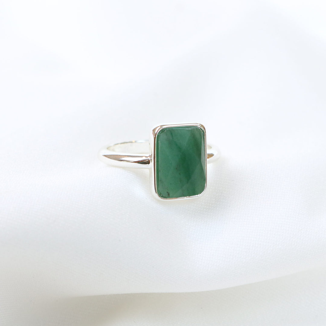 Jade Ring | Sterling Silver with African Jade