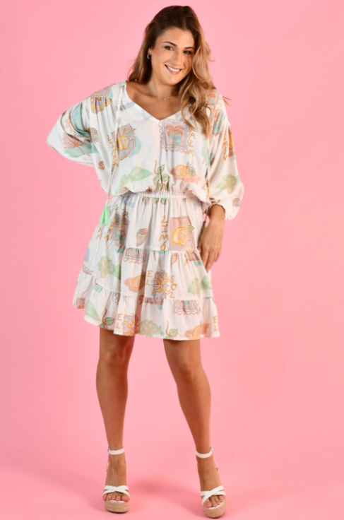 Juliet Bell Sleeve Dress | Zesty Postcard