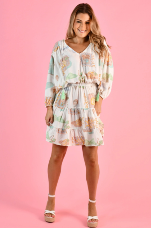 Juliet Bell Sleeve Dress | Zesty Postcard