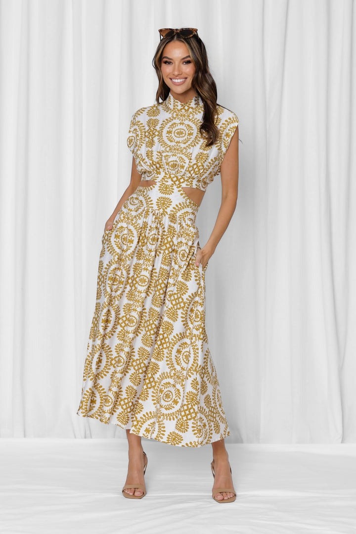 Misha Dress in Golden Print