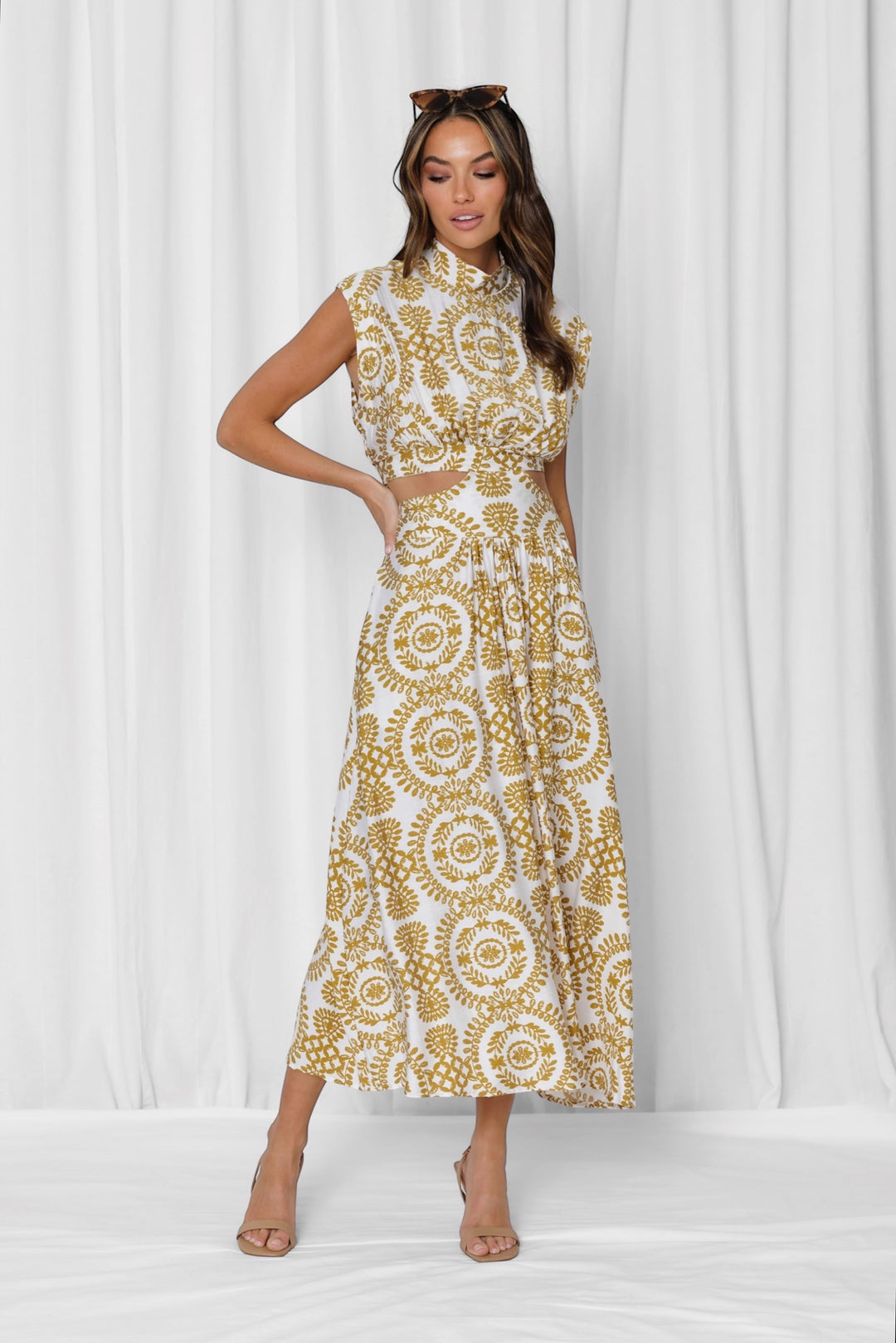 Misha Dress in Golden Print