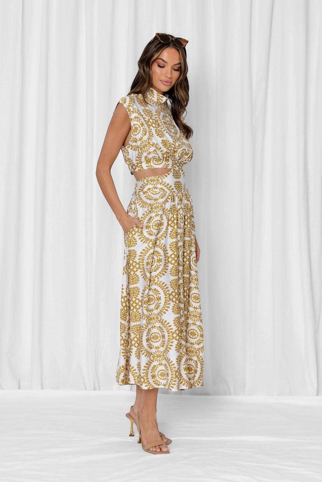 Misha Dress in Golden Print