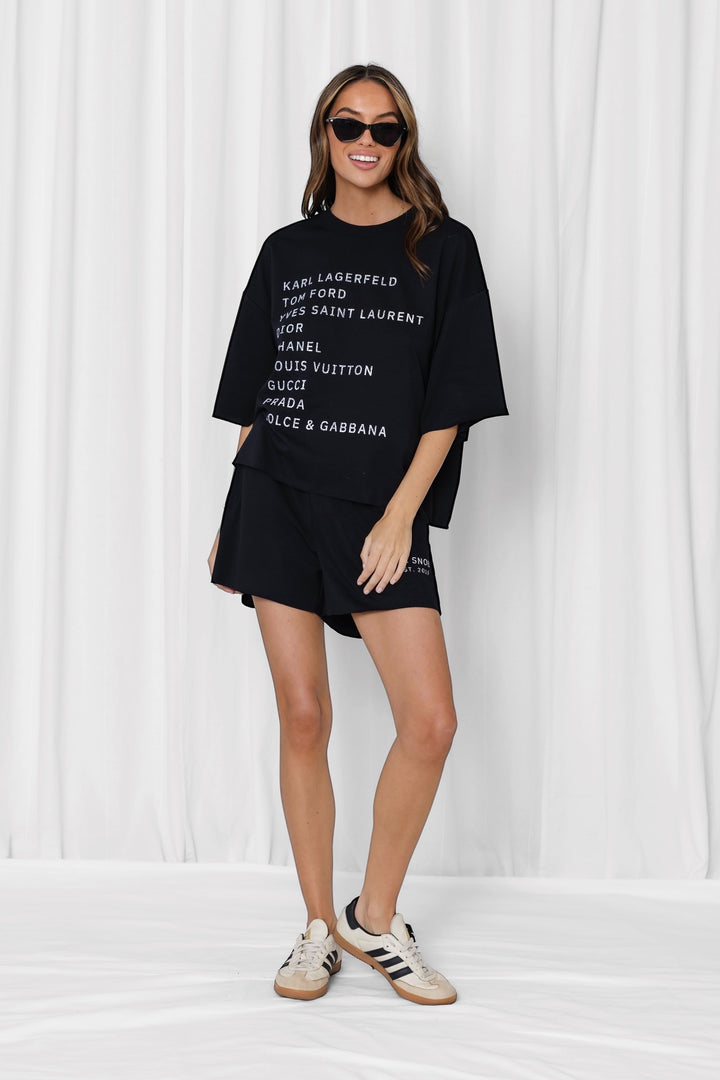 Designer Snob Cotton Tee in Black