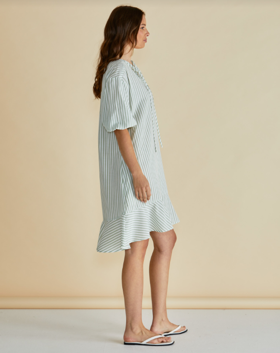 Livvy Dress | Green Stripe