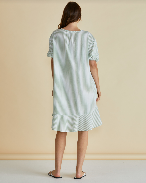 Livvy Dress | Green Stripe