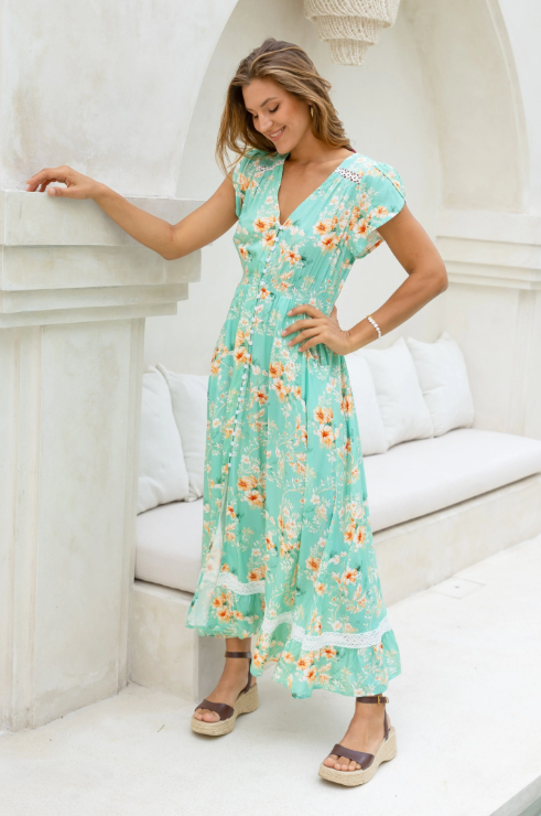 Lola Maxi Dress | Wasabi Wildflower