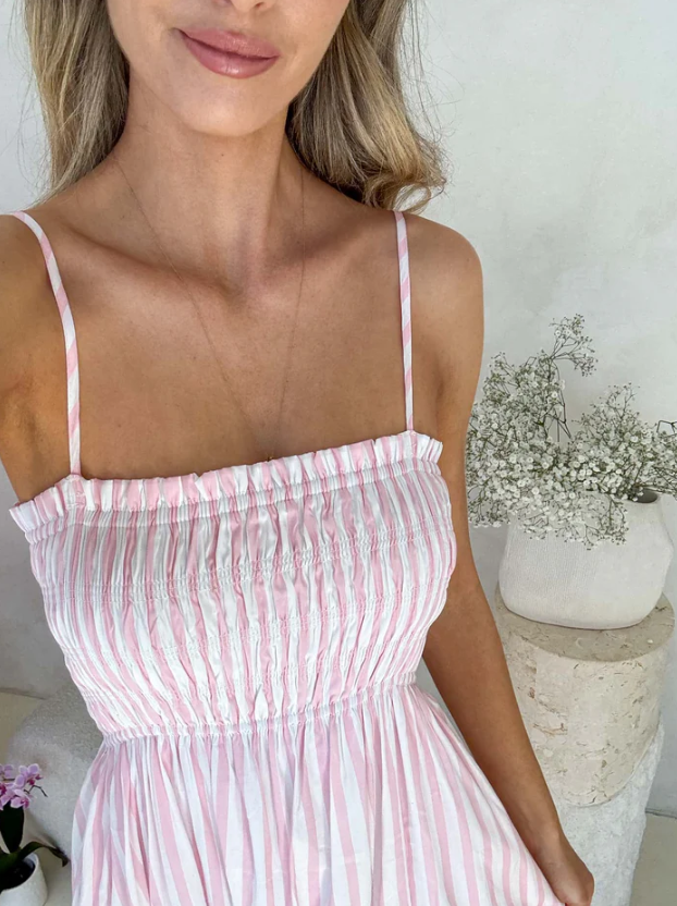 Palm Cove Dress | Pink Stripe