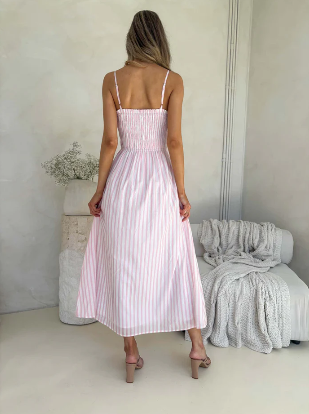 Palm Cove Dress | Pink Stripe