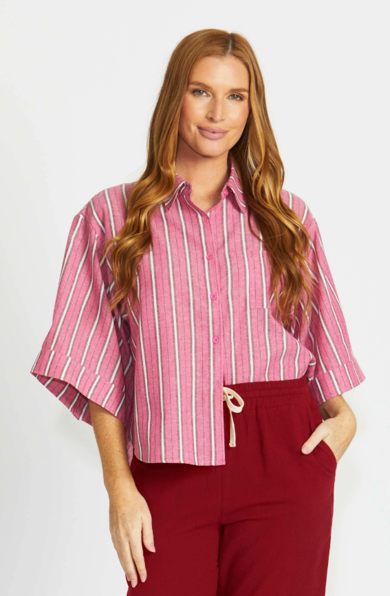 Percy Shirt | Pink Stripe