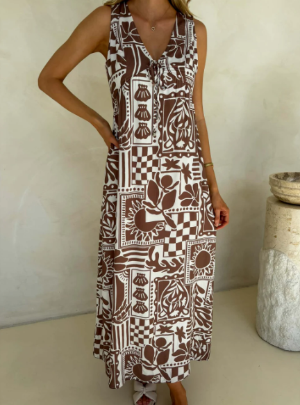 Peyton Dress | Truffle Print