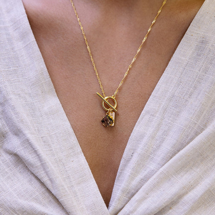Pure Necklace | Gold with Herkimer Quartz