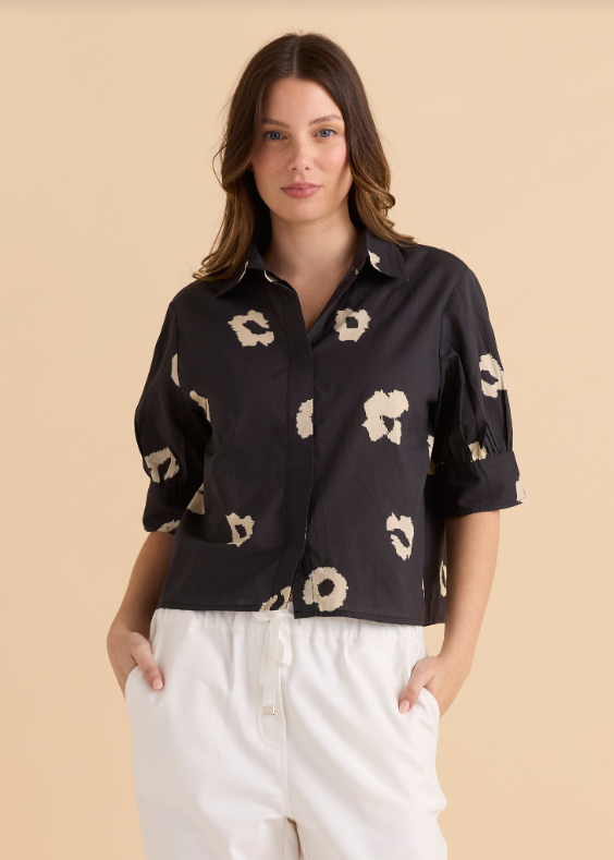 Reagan Poplin Shirt | Leopard Print