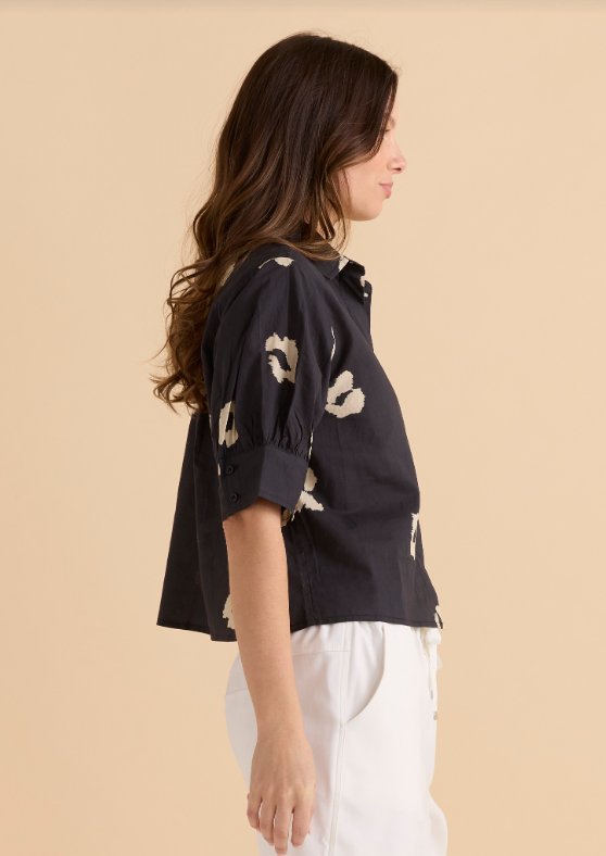 Reagan Poplin Shirt | Leopard Print