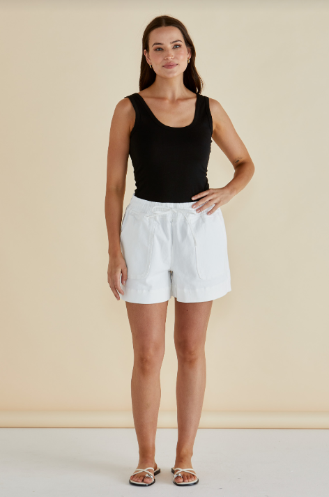 Relax Denim Shorts | White