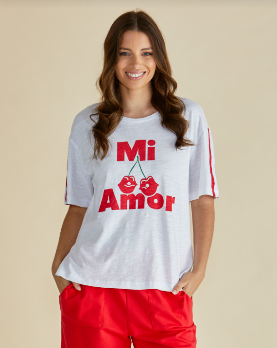 Relaxed Boxy Tee | CHERRY Print