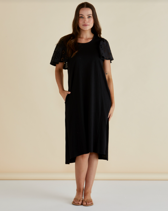 Sawyer Embroidered Dress | Black