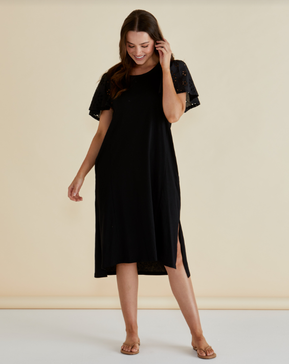 Sawyer Embroidered Dress | Black
