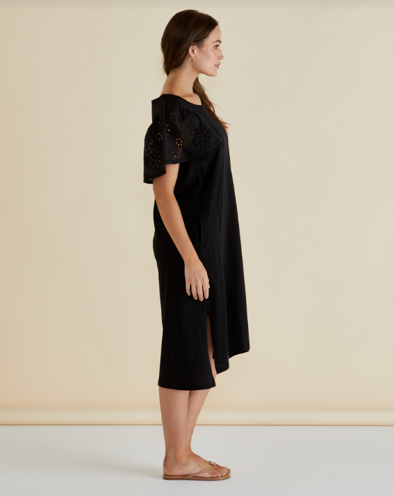 Sawyer Embroidered Dress | Black