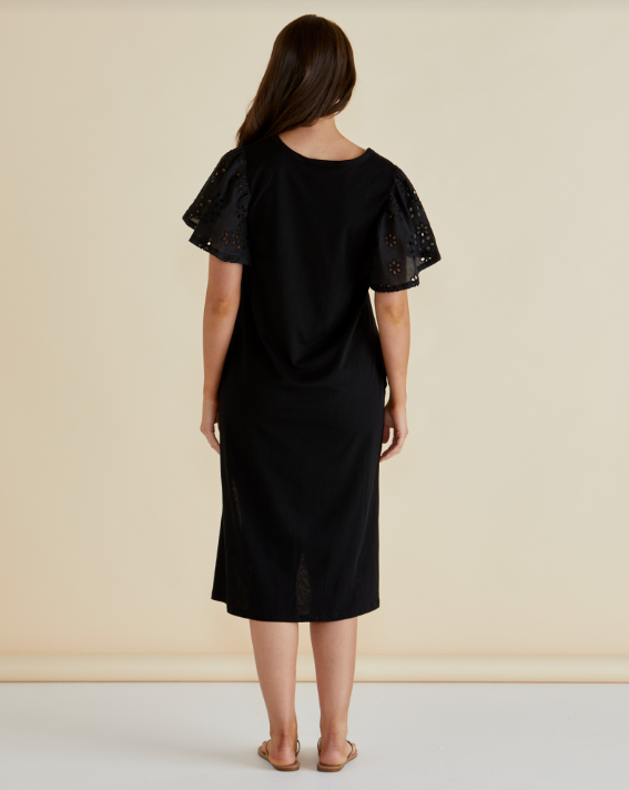 Sawyer Embroidered Dress | Black