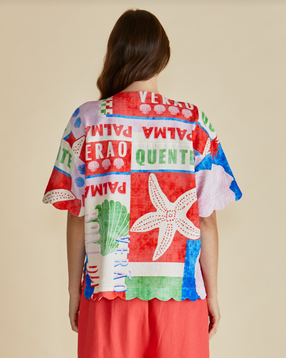 Scarlett Shirt | Seashell Print