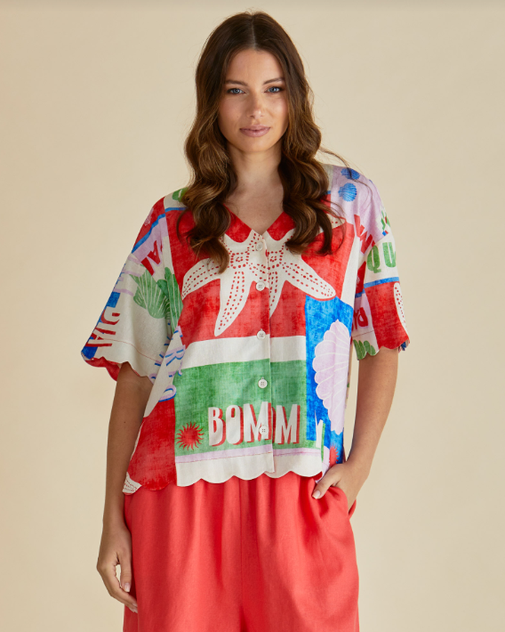 Scarlett Shirt | Seashell Print