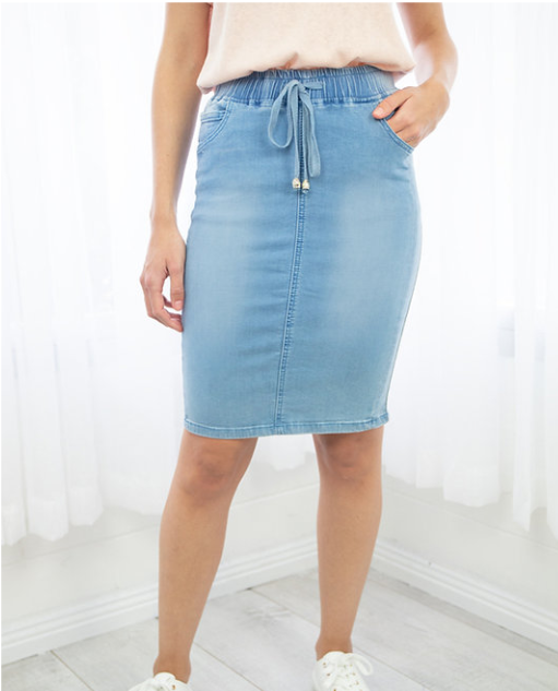 Stretch Denim Skirt