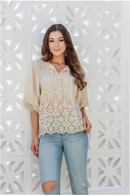 Desert Lace Top - Beige