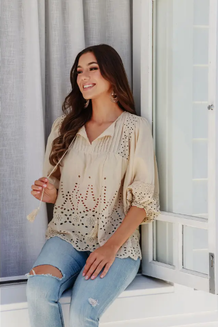 Desert Lace Top - Beige