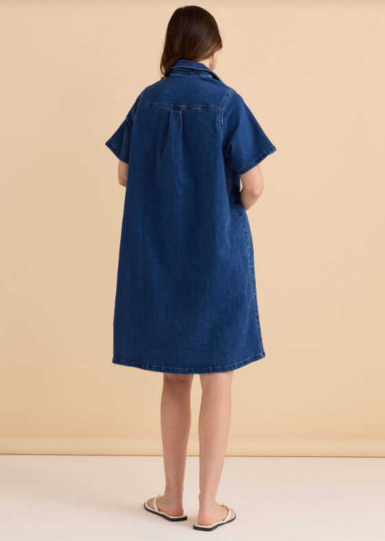 Shift Denim Shirt Dress | Dusty Blue
