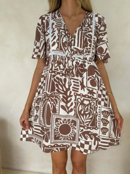 Sienna Dress | Truffle Print