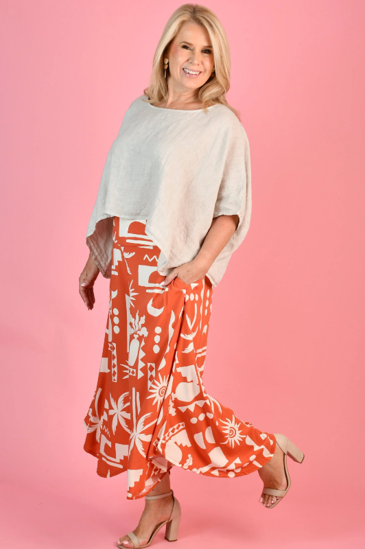Sydney Wide Leg Pant | Casablanca Orange