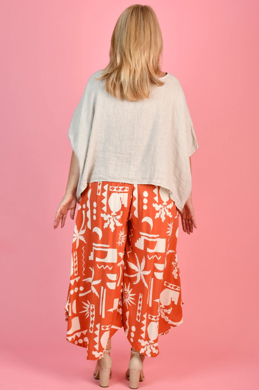 Sydney Wide Leg Pant | Casablanca Orange