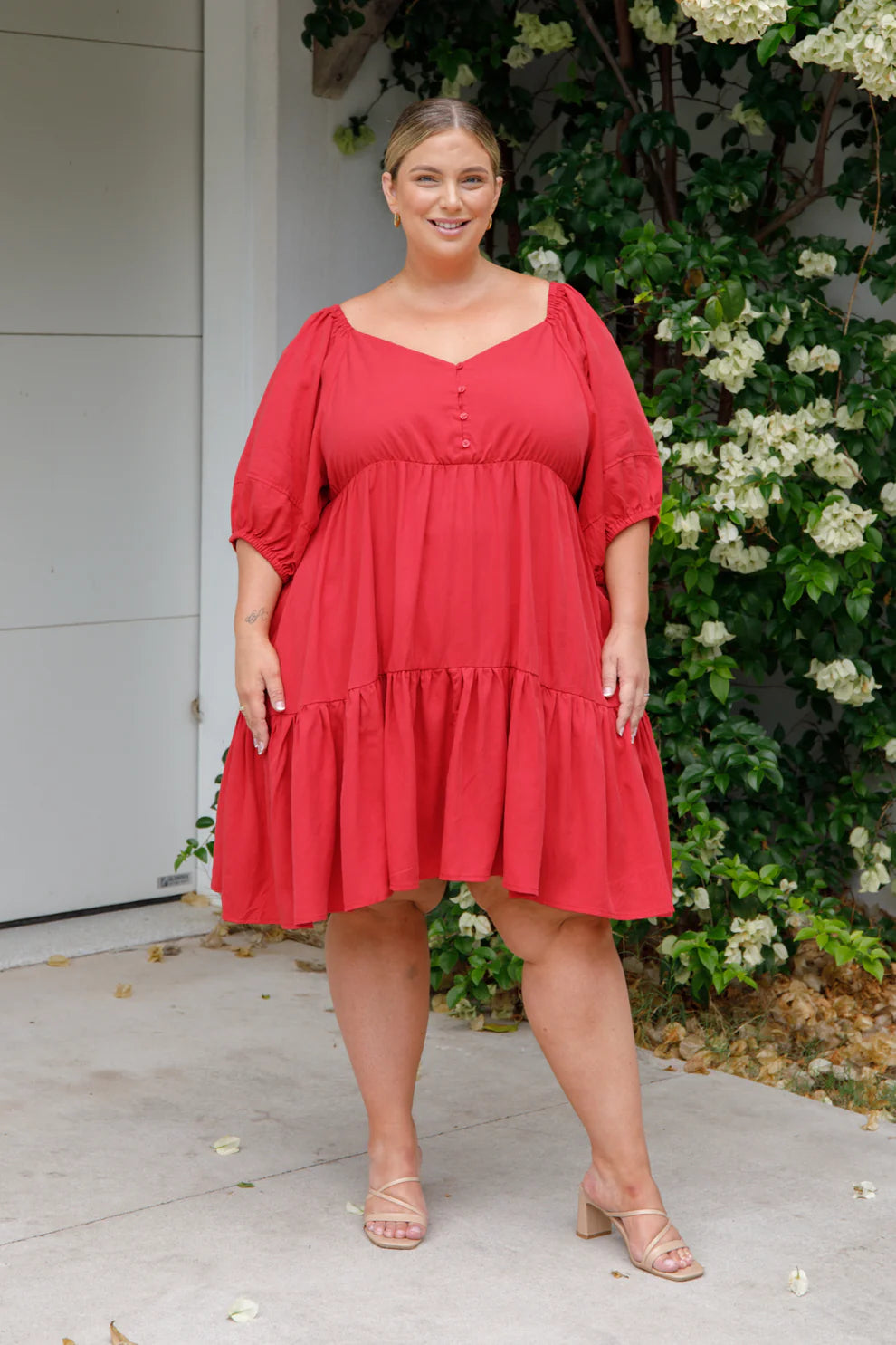 Tilly Dress in Cherry Red