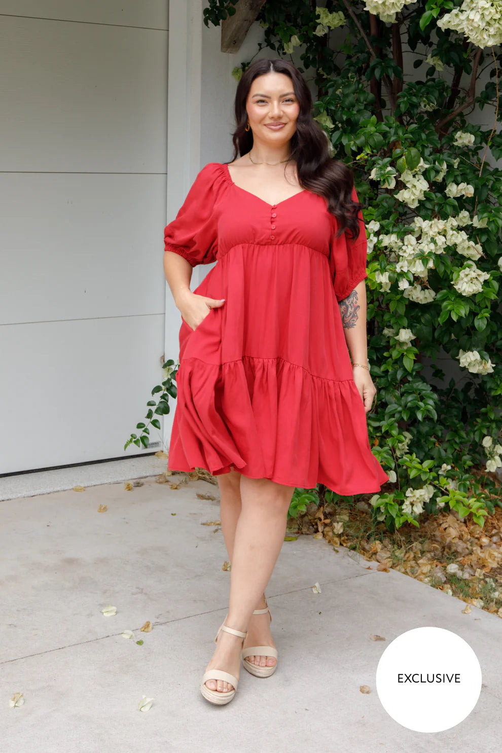 Tilly Dress in Cherry Red