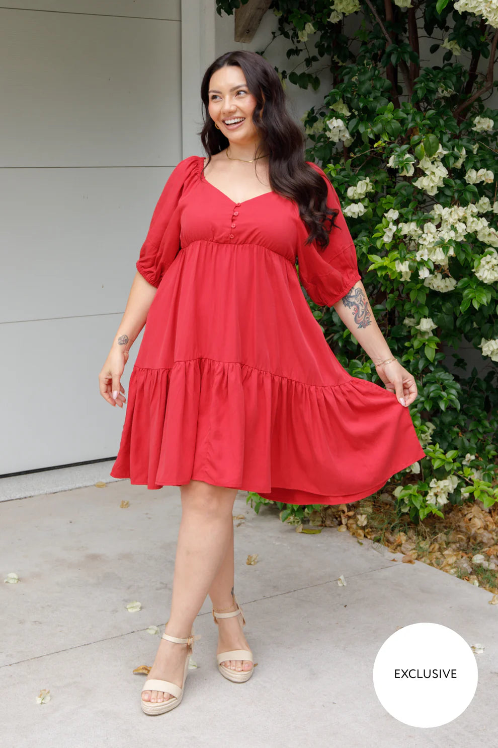 Tilly Dress in Cherry Red