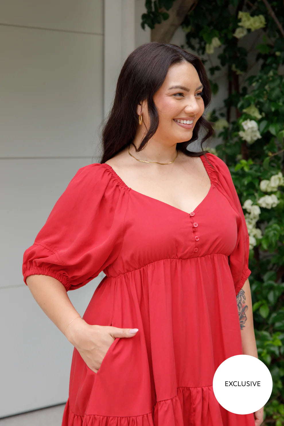 Tilly Dress in Cherry Red