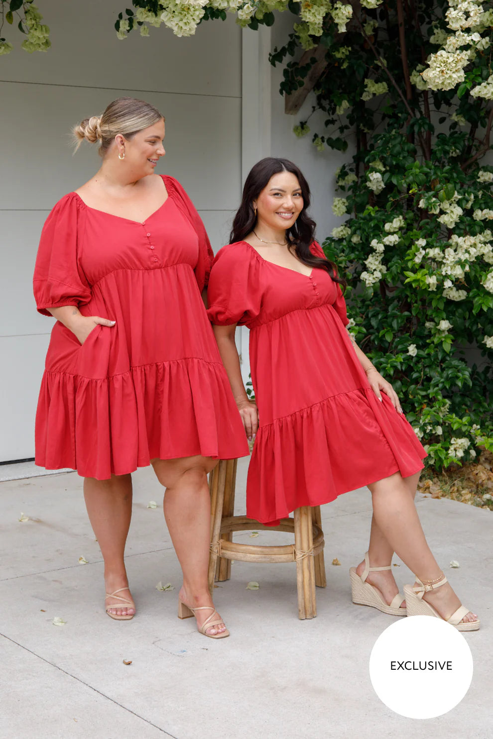 Tilly Dress in Cherry Red