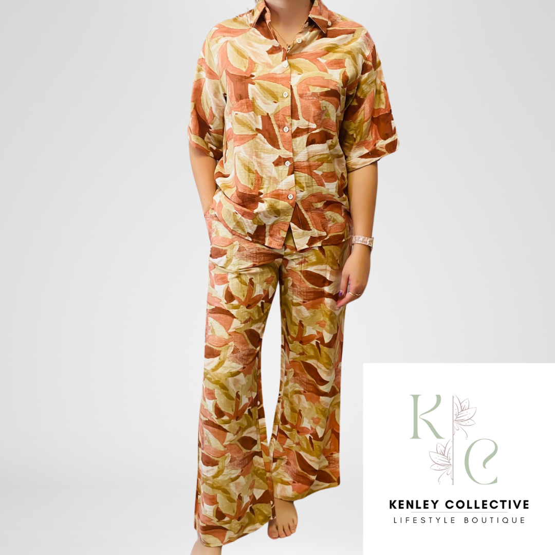 Abstract Rust Pant - Pants