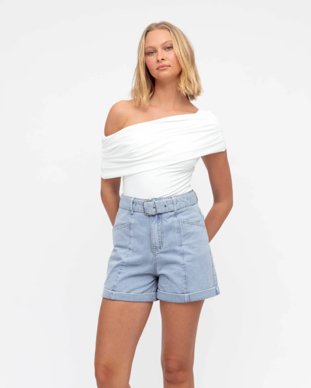 Tailored Denim Short - Light Washed Denim